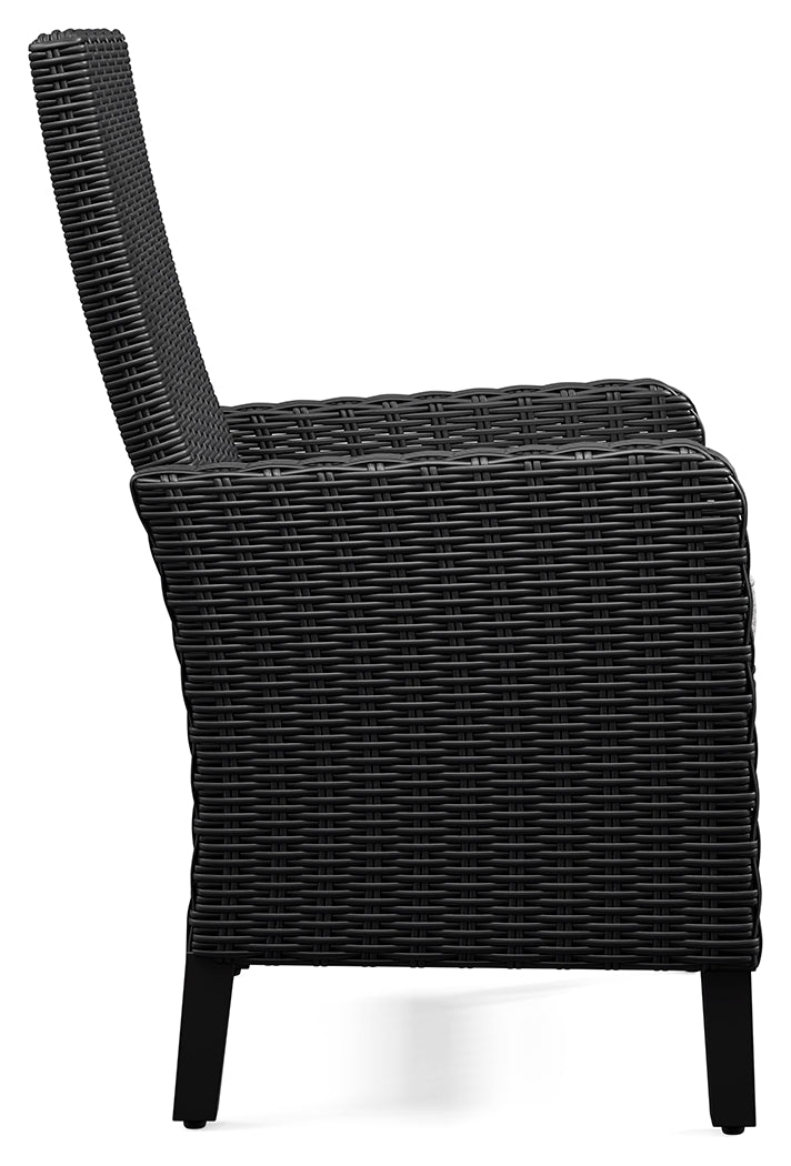 Beachcroft Black/Light Gray Outdoor Arm Chair with Cushion (Set of 2)