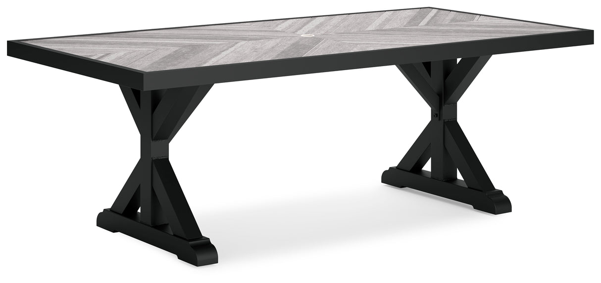 Beachcroft Black/Light Gray Outdoor Dining Table