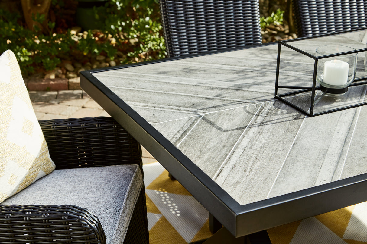 Beachcroft Black/Light Gray Outdoor Dining Table