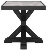 Beachcroft Black/Light Gray Outdoor End Table