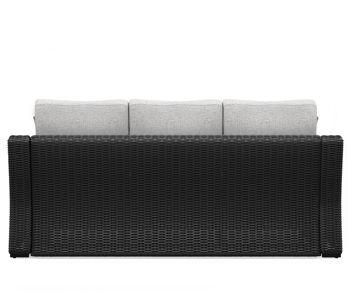 Beachcroft Black/Light Gray Outdoor Sofa with Cushion