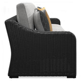 Beachcroft Black/Light Gray 2-Piece Outdoor Loveseat with Cushion