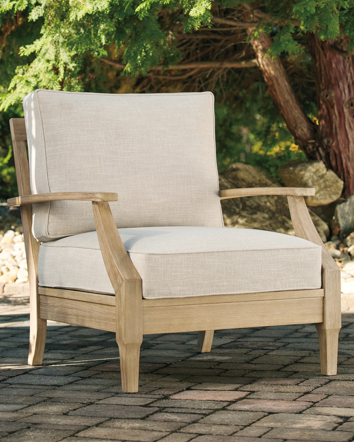 Clare Beige View Lounge Chair With Cushion