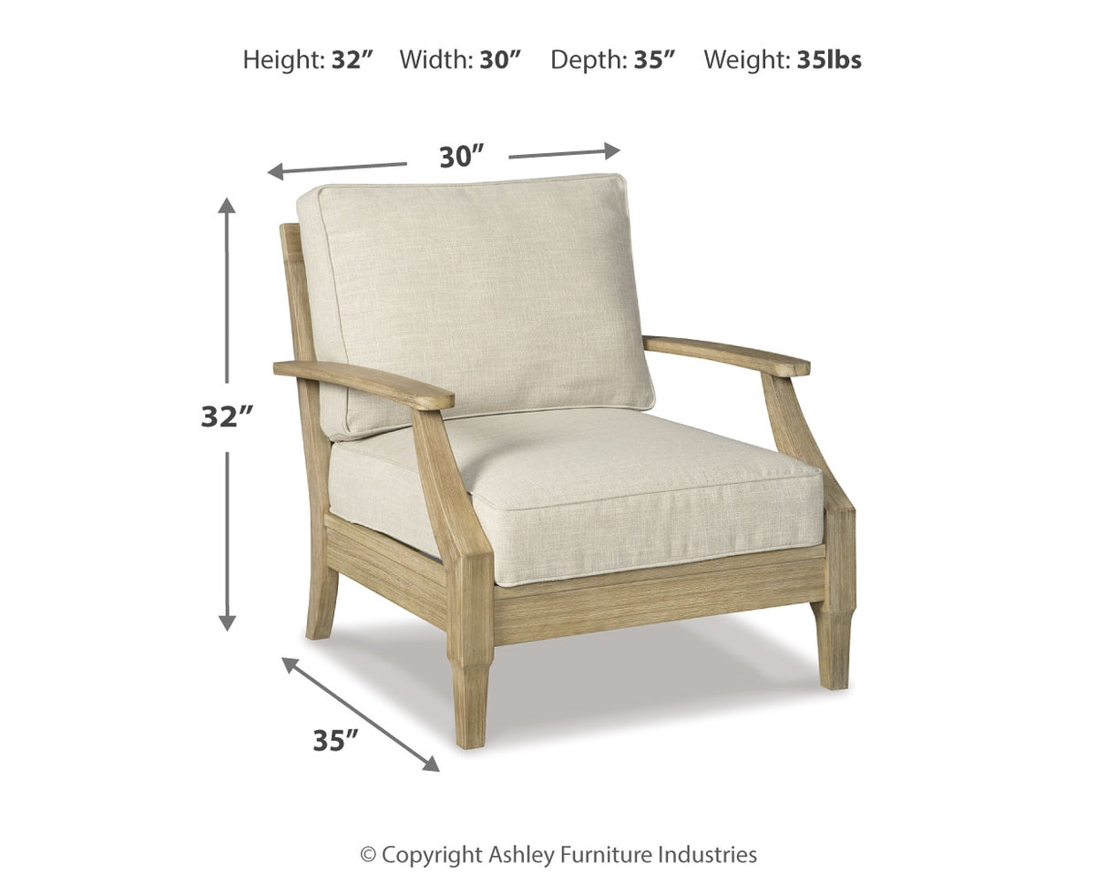 Clare Beige View Lounge Chair With Cushion