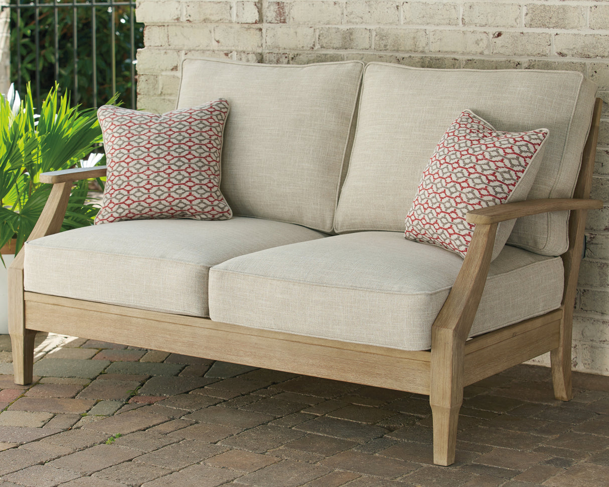 Clare Beige View Loveseat With Cushion