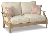 Clare Beige View Loveseat With Cushion