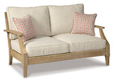 Clare Beige View Loveseat With Cushion