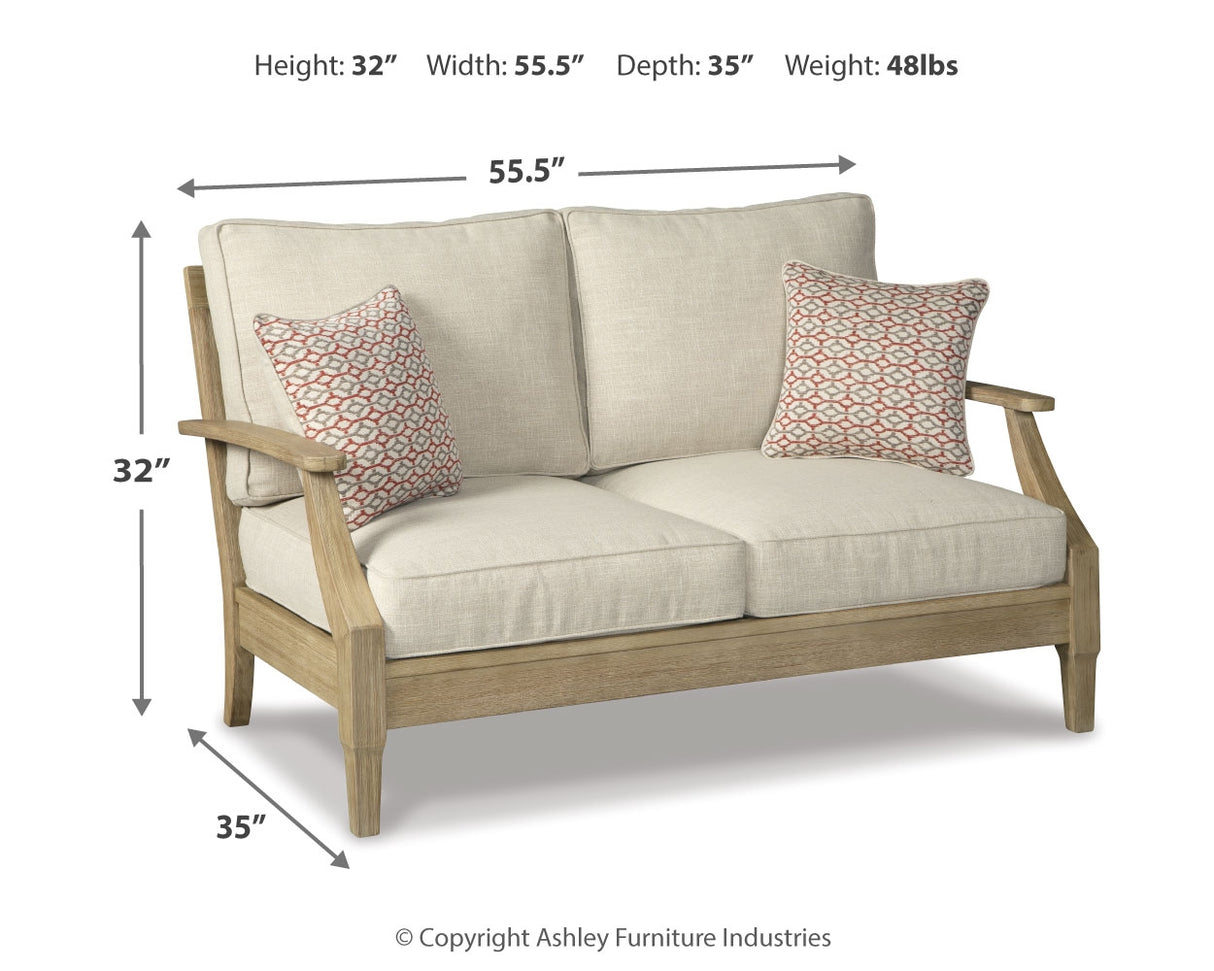 Clare Beige View Loveseat With Cushion