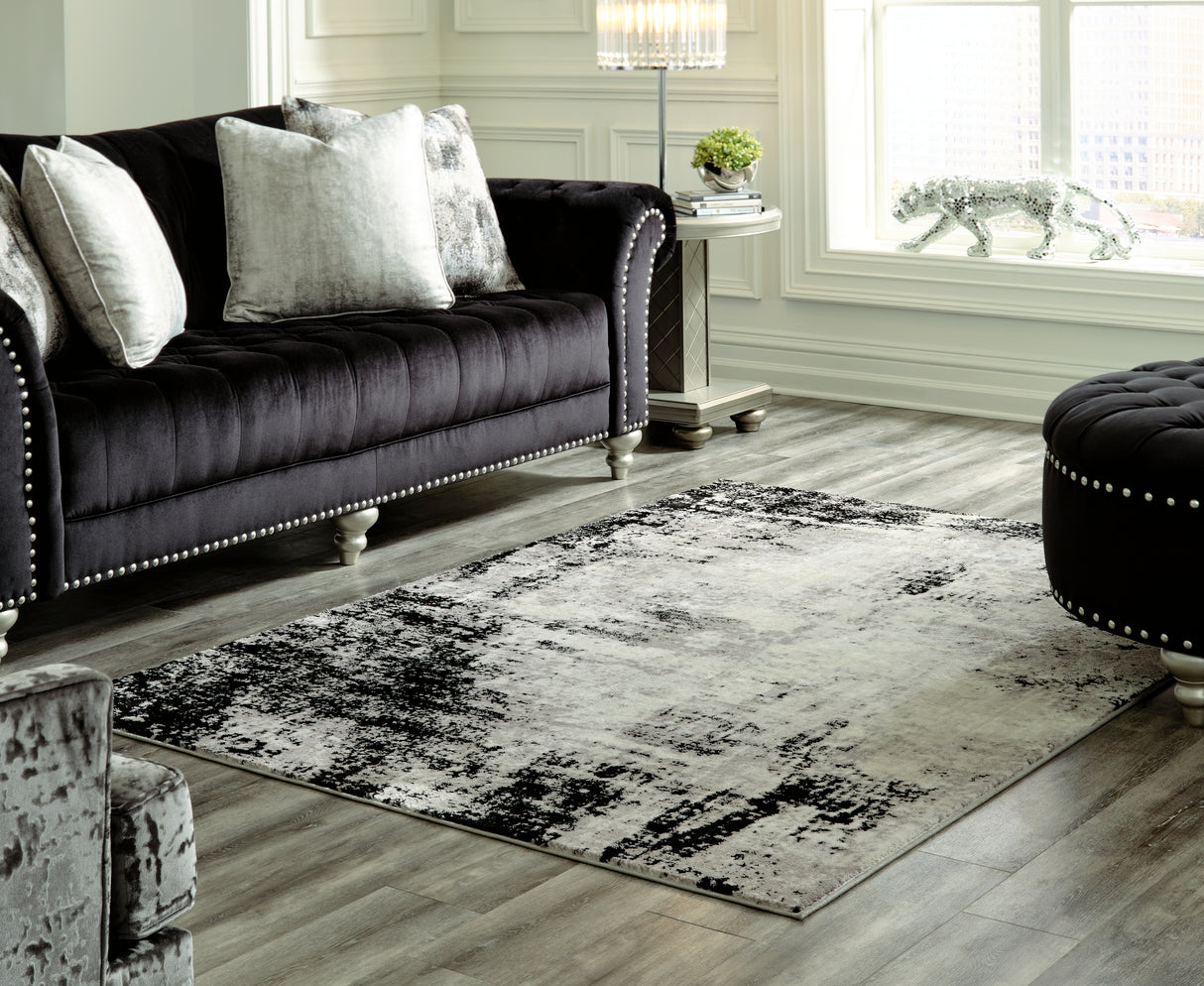 Zekeman Black/Cream/Gray 5'3" X 7'7" Rug