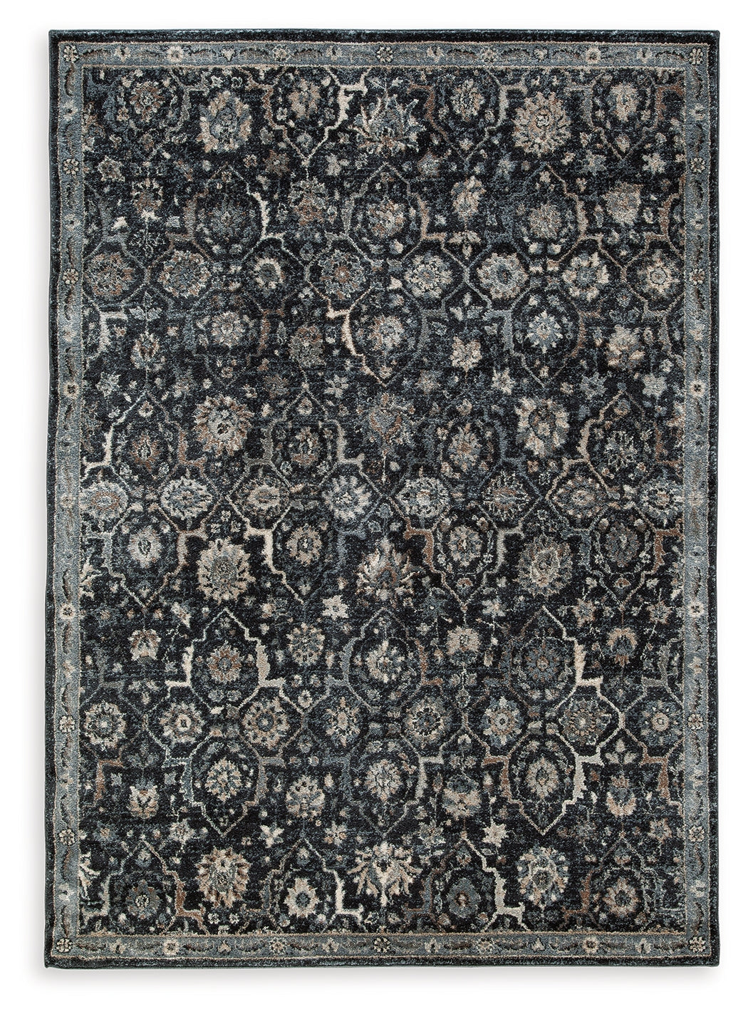 Hilcott Blue/Cream/Brown 5'3" X 7'3" Rug