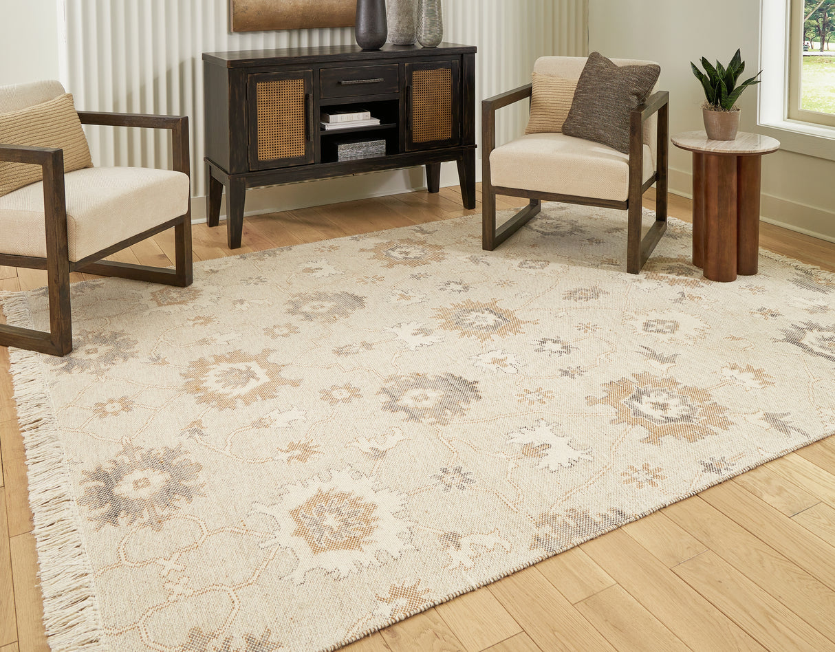 Calkin Linen/Gray/Caramel Large Rug