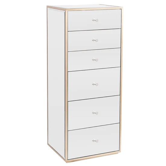 SlayStation® Rylie Mirrored 6-Drawers Vanity Storage Unit