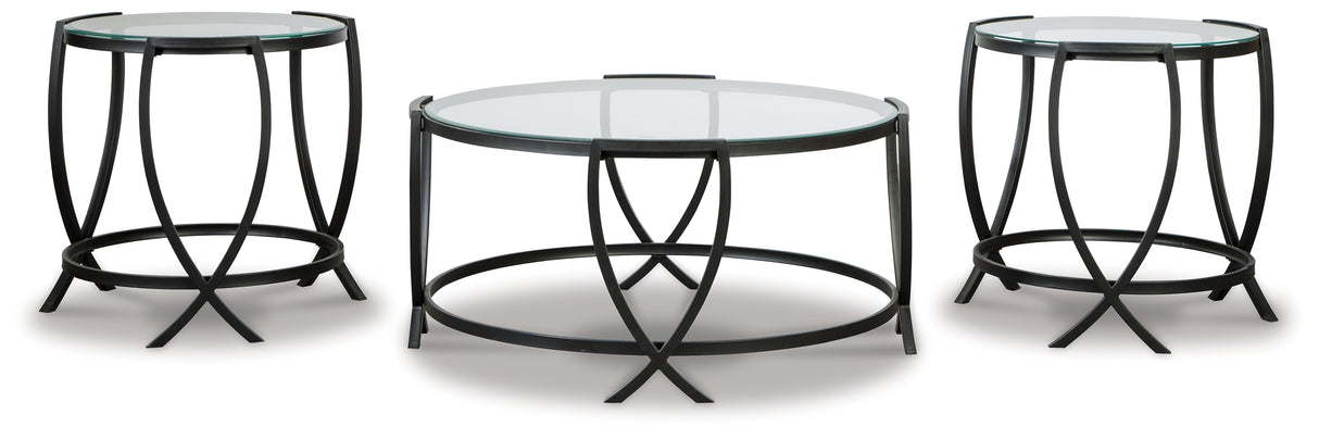 Tarrin Black Table (Set Of 3)