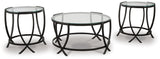 Tarrin Black Table (Set Of 3)