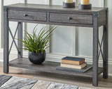 Freedan Grayish Brown Sofa/Console Table