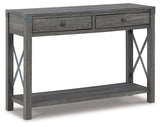 Freedan Grayish Brown Sofa/Console Table