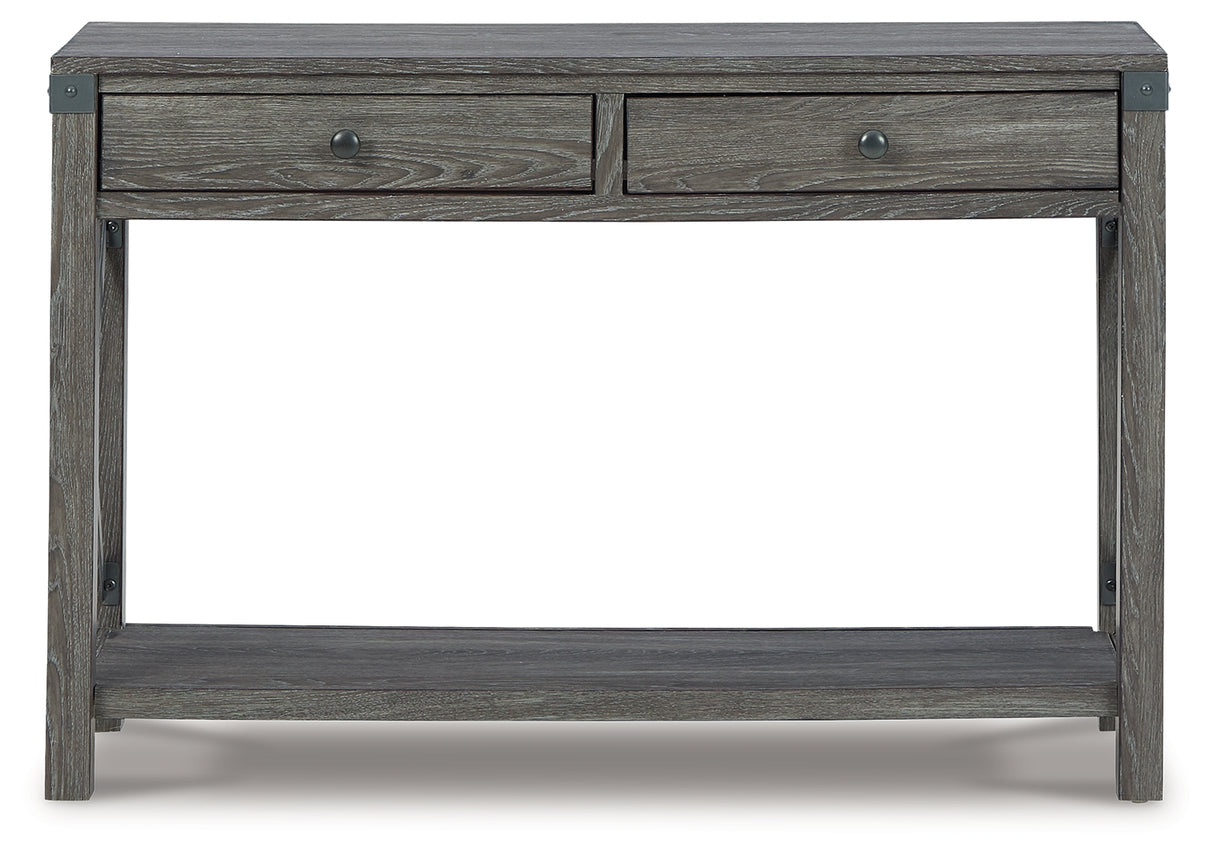 Freedan Grayish Brown Sofa/Console Table