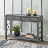 Freedan Grayish Brown Sofa/Console Table