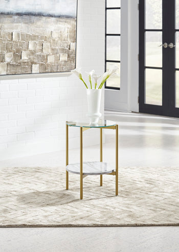 Wynora White/Gold End Table