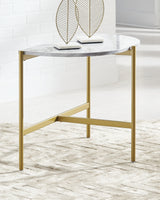 Wynora White/Gold Chairside End Table