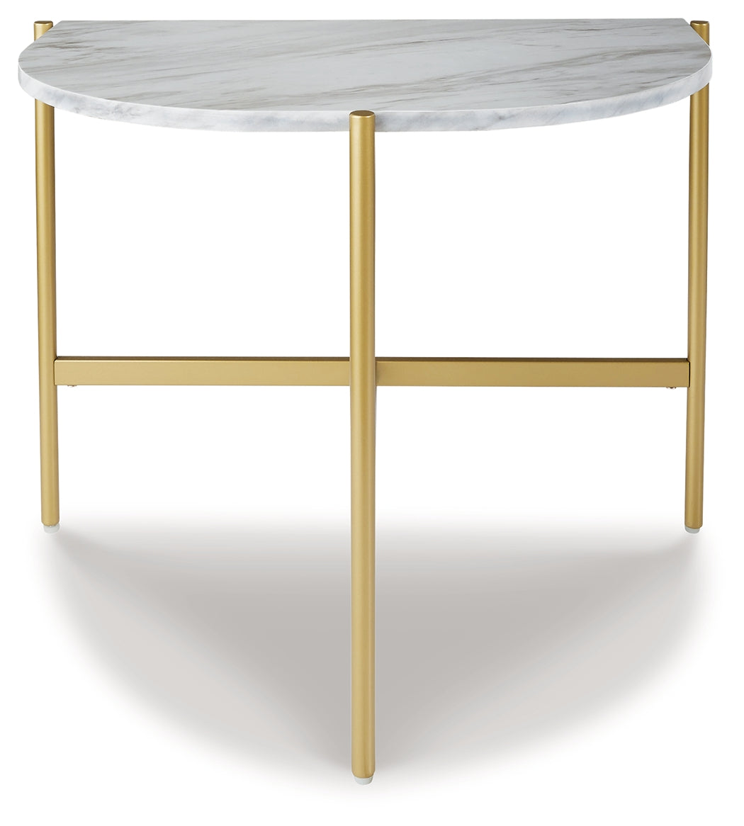 Wynora White/Gold Chairside End Table