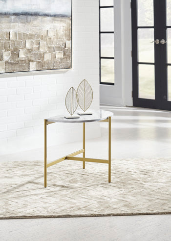 Wynora White/Gold Chairside End Table