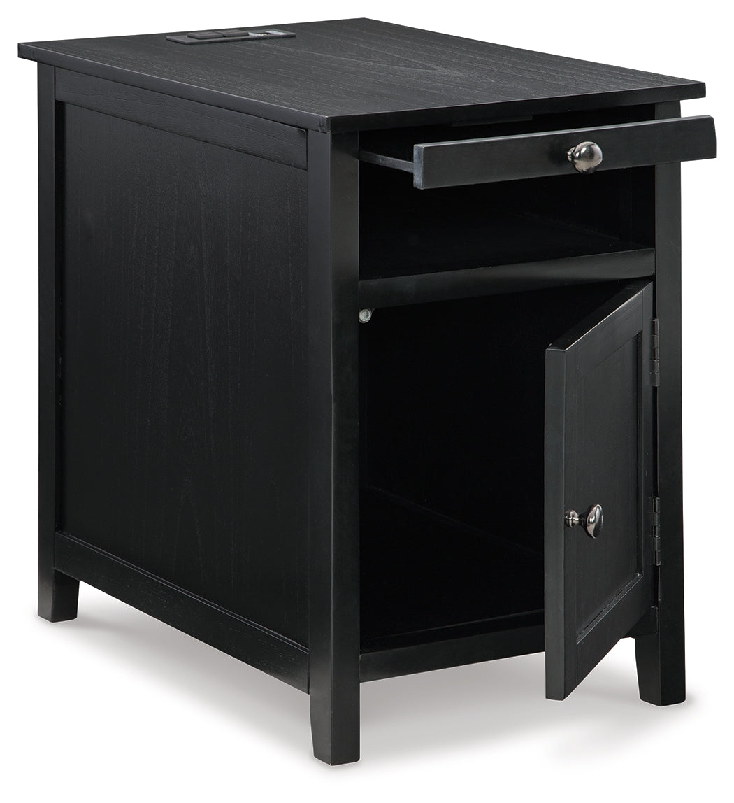 Treytown Black Chairside End Table