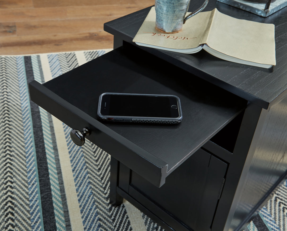 Treytown Black Chairside End Table