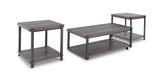 Wilmaden Gray/Black Table (Set Of 3)