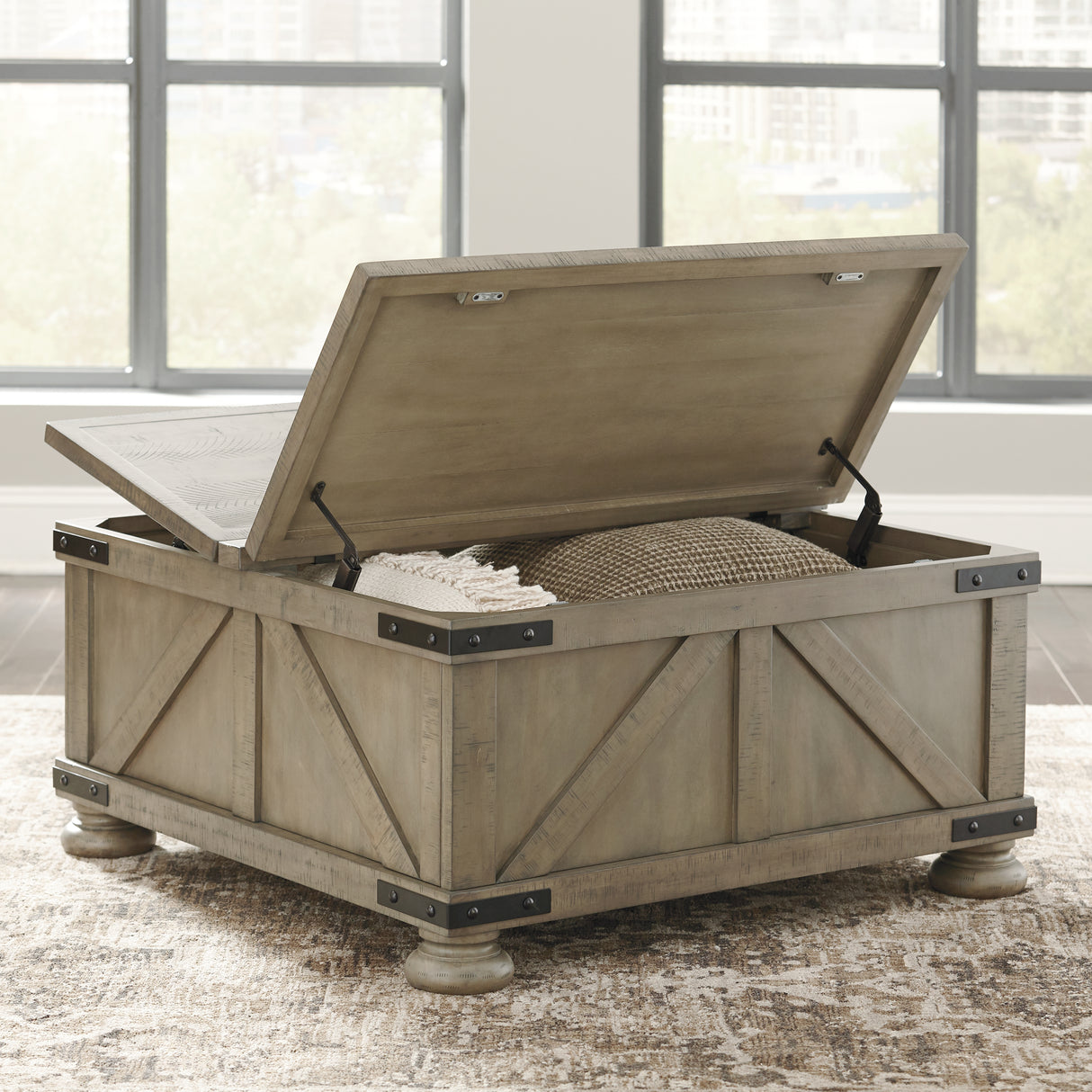 Aldwin Gray Coffee Table With Storage