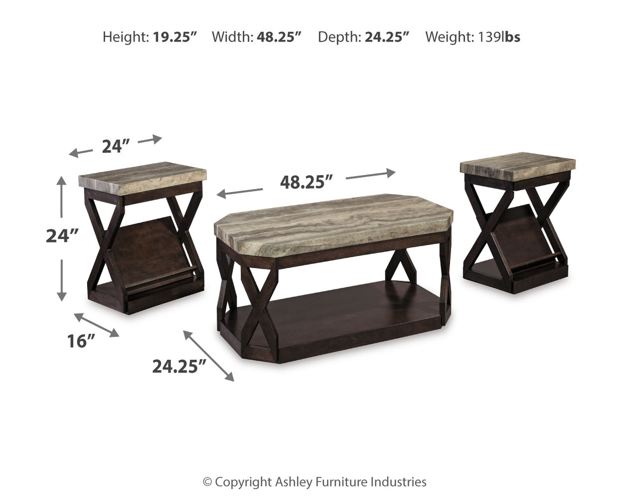 Radilyn Grayish Brown Table (Set Of 3)