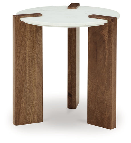 Isanti White/Brown End Table