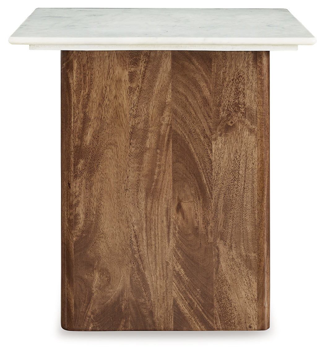 Isanti Light Brown/White End Table