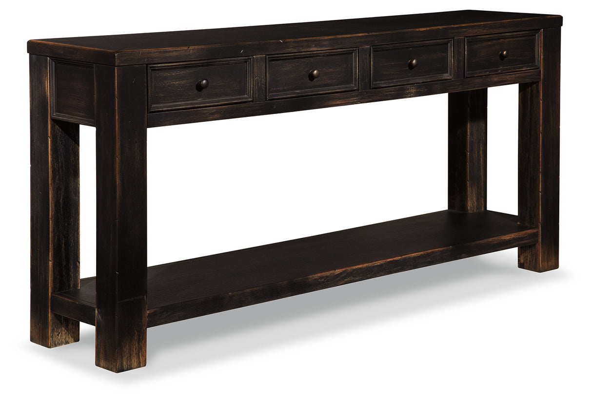 Gavelston Black Sofa/Console Table