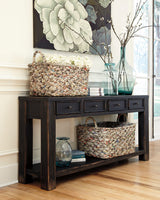 Gavelston Black Sofa/Console Table