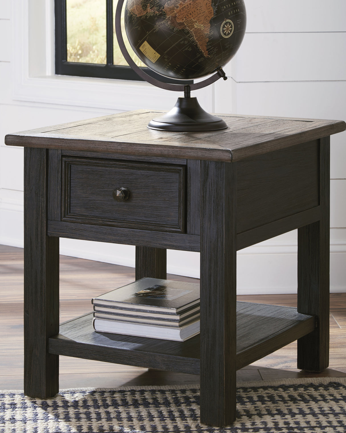 Tyler Grayish Brown/Black Creek End Table