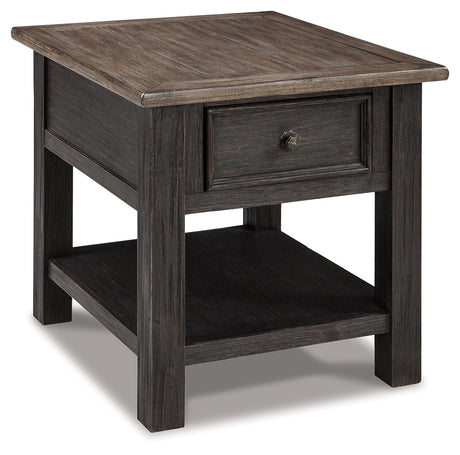 Tyler Grayish Brown/Black Creek End Table