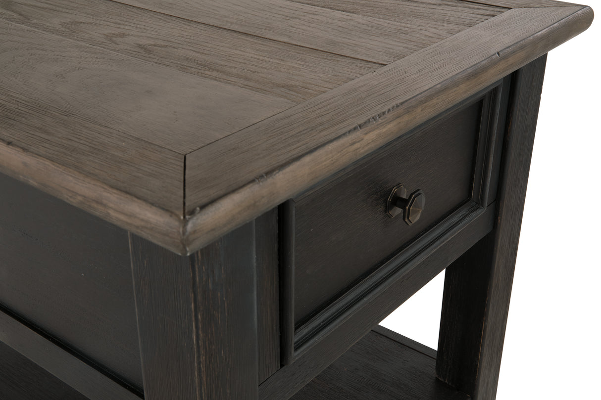 Tyler Grayish Brown/Black Creek End Table