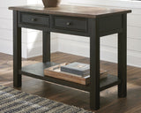 Tyler Grayish Brown/Black Creek Sofa/Console Table