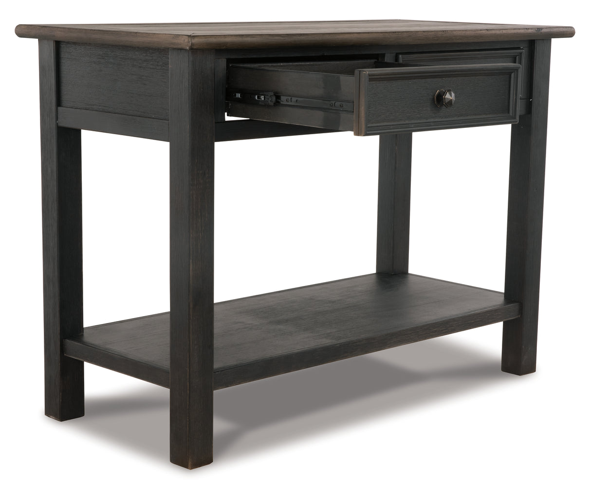 Tyler Grayish Brown/Black Creek Sofa/Console Table