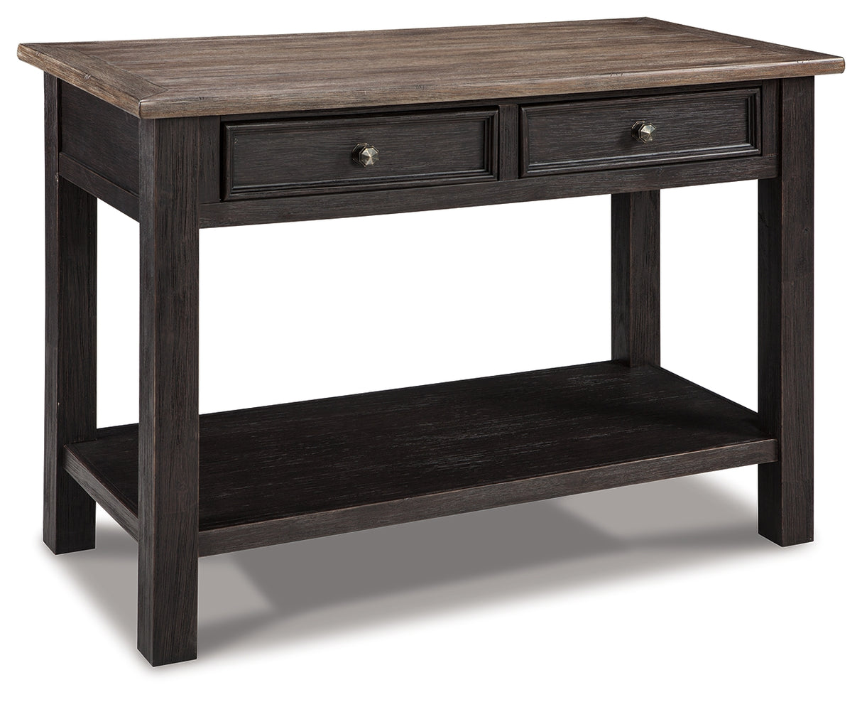 Tyler Grayish Brown/Black Creek Sofa/Console Table