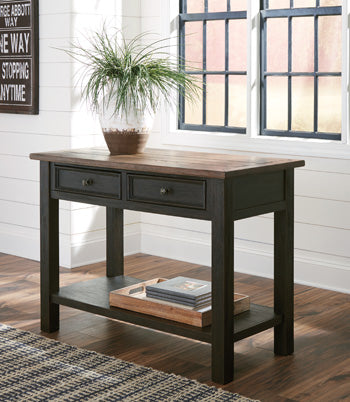 Tyler Grayish Brown/Black Creek Sofa/Console Table