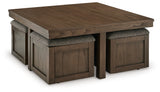 Boardernest Brown Coffee Table With 4 Stools