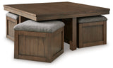 Boardernest Brown Coffee Table With 4 Stools