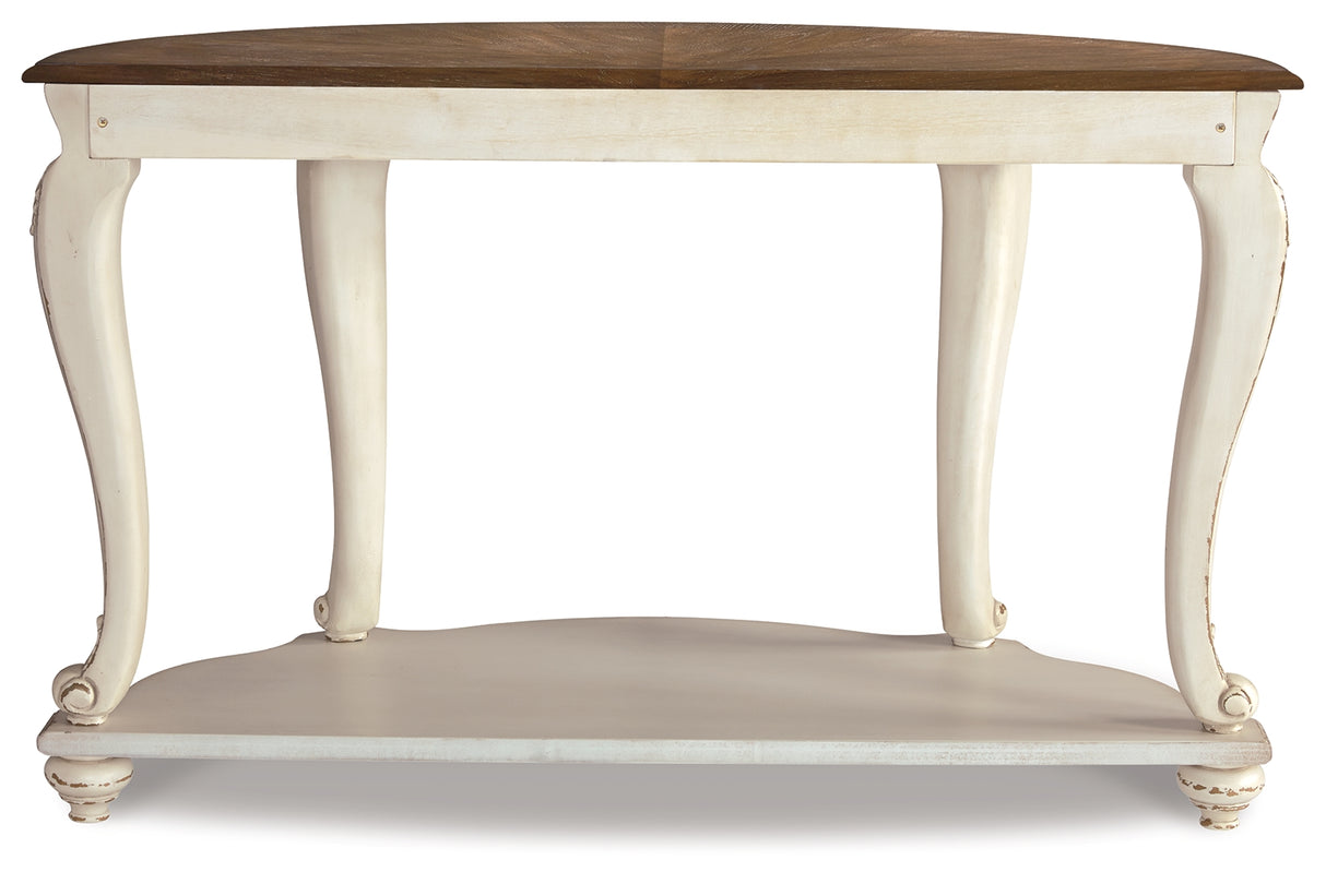 Realyn White/Brown Sofa Table