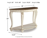 Realyn White/Brown Sofa Table