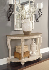 Realyn White/Brown Sofa Table