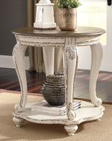 Realyn White/Brown End Table