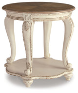 Realyn White/Brown End Table