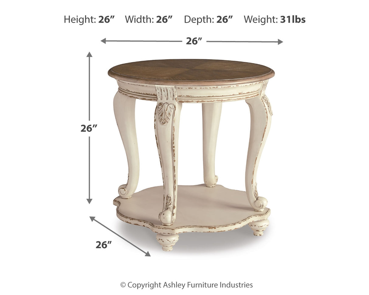 Realyn White/Brown End Table